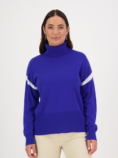 Vassalli High Neck Sweater with Contrast Trim -style-MCRAES