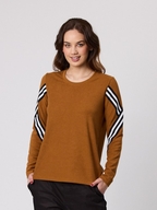 Classified Isabella Stripe Trim On Sleeve Top
