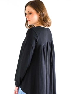 White on Black Pleat Back Top-style-MCRAES