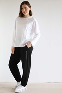 White on Black Sweat Pant