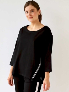 White on Black Zip Sweater-style-MCRAES