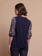 Oh Three Contrast Puff Sleeve Top