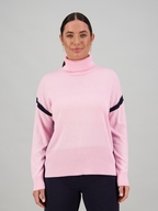 Vassalli High Neck Sweater with Contrast Trim 