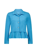 Vassalli Denim Jacket with Cotton Frill Hem 