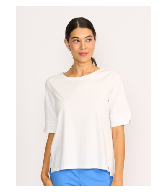 Esplanade Wide Neck Elbow Sleeve Tee