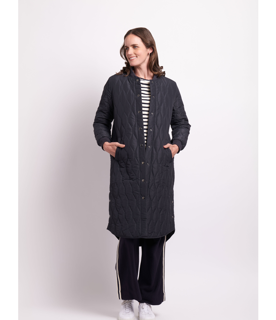 Foil Quilted Snap Coat