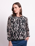 Memo Sheer Sleeve Rib Top