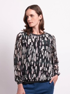 Memo Sheer Sleeve Rib Top-style-MCRAES