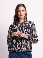 Memo Sheer Sleeve Rib Top
