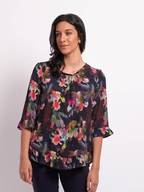 Foil Gathered Scoop Hem Top