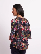 Foil Gathered Scoop Hem Top