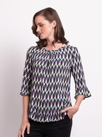 Foil Gathered Scoop Hem Top