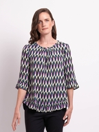 Foil Gathered Scoop Hem Top