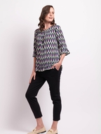 Foil Gathered Scoop Hem Top