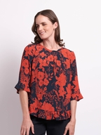 Foil Gathered Scoop Hem Top
