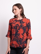 Foil Gathered Scoop Hem Top