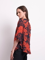 Foil Gathered Scoop Hem Top
