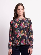 Foil Gathered Yoke Top