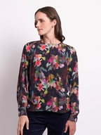 Foil Gathered Yoke Top
