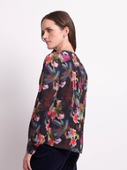 Foil Gathered Yoke Top