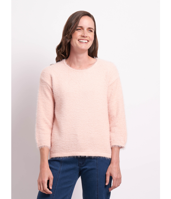 Foil Boxy High Low Jumper