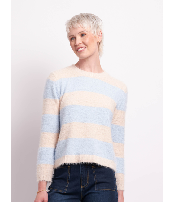 Foil Relaxed Fit Stripe Crewneck