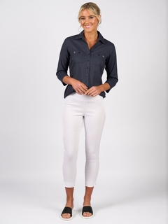 Vassalli Skinny Leg 7/8 Length Pull On Pant-style-MCRAES