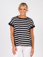 Vassalli Drop Sleeve Top with Stepped Hem 