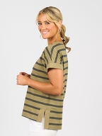 Vassalli Drop Sleeve Top with Stepped Hem 