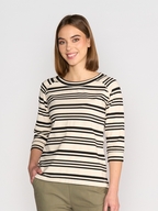Vassalli Boat Neck Top with 3/4 Sleeve