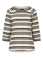 Vassalli Boat Neck Top with 3/4 Sleeve