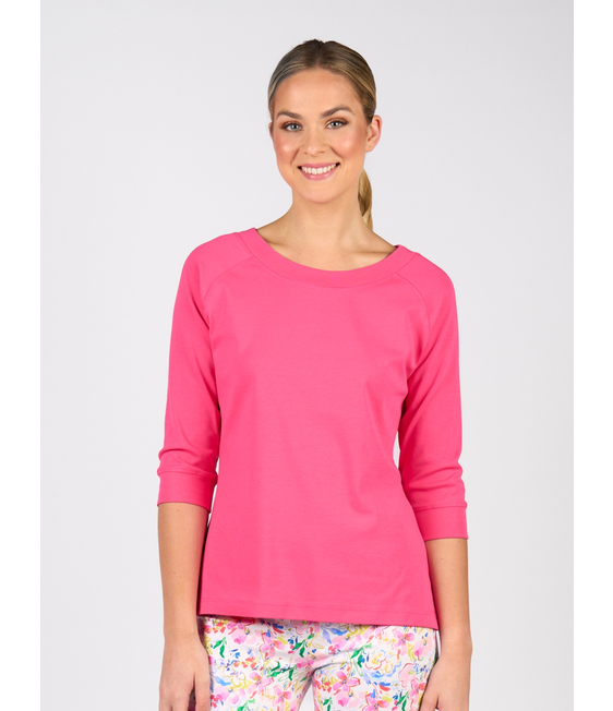 Vassalli Boat Neck Top with 3/4 Sleeve