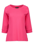 Vassalli Boat Neck Top with 3/4 Sleeve