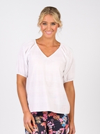 Vassalli V Neck Top with Floaty Sleeve