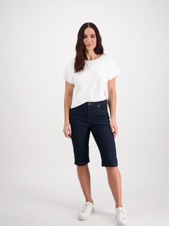 Vassalli Slim Leg Contrast Stitch Denim Short-style-MCRAES