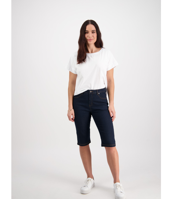 Vassalli Slim Leg Contrast Stitch Denim Short