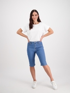 Vassalli Slim Leg Contrast Stitch Denim Short
