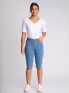 Vassalli Alfa Short-  Slim Leg Contrast Stitch Denim Short