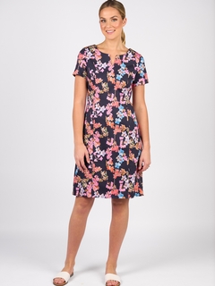 Vassalli Fitted Dress with Short Sleeves-style-MCRAES