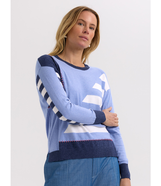 Zaket & Plover Hand Work Intarsia Jumper