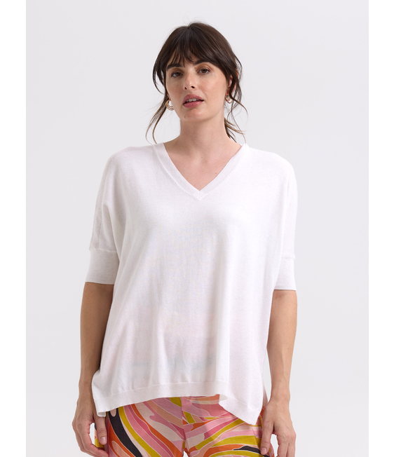 Zaket & Plover Pointelle Shoulder Top