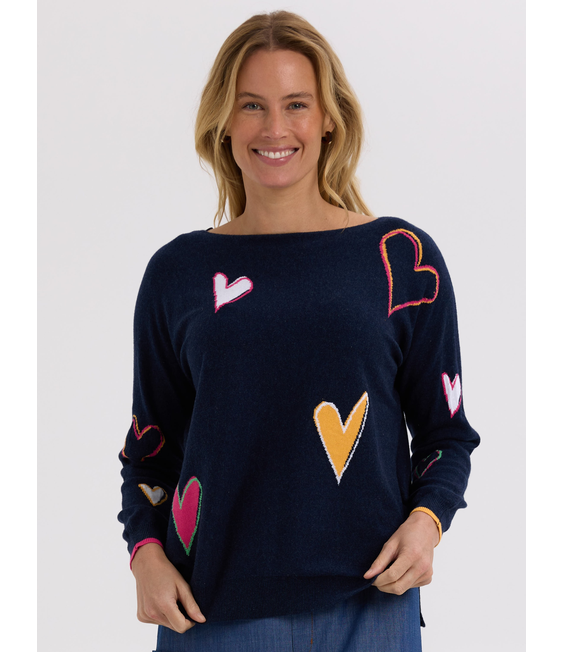 Zaket & Plover Intarsia Hearts Jumper