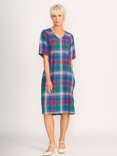 Memo Balloon Sleeve Check Dress-style-MCRAES