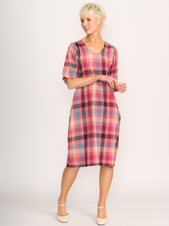 Memo Balloon Sleeve Check Dress-style-MCRAES