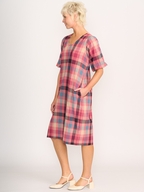 Memo Balloon Sleeve Check Dress