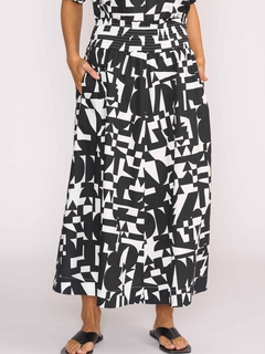 Foil A Line Shirred Waist Skirt-style-MCRAES