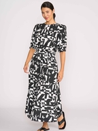 Foil A Line Shirred Waist Skirt
