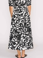 Foil A Line Shirred Waist Skirt