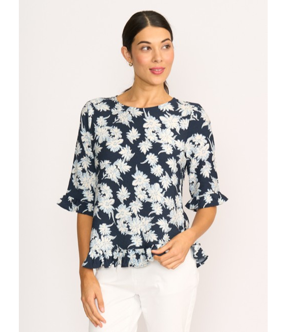 Foil Scoop Hem Top