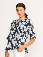Foil Scoop Hem Top